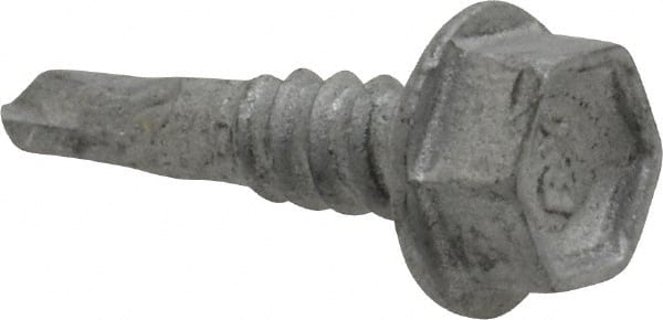 #10, Hex Washer Head, Hex Drive, 3/4" Length Under Head, #1 Point, Self Drilling Screw