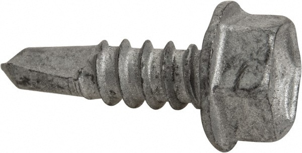 #10, Hex Washer Head, Hex Drive, 5/8" Length Under Head, #3 Point, Self Drilling Screw