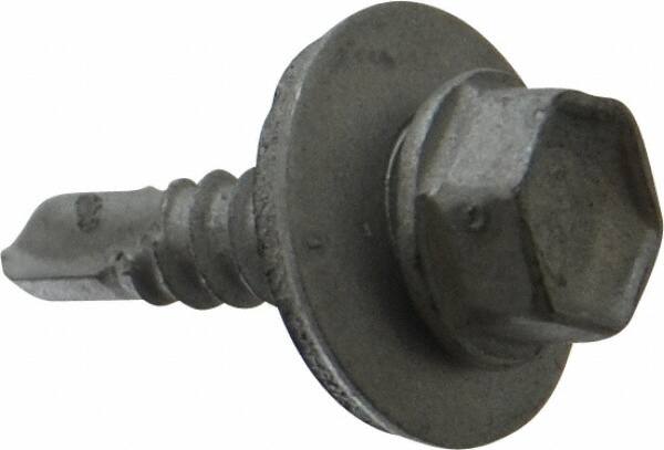 #10, Hex Washer Head, Hex Drive, 3/4" Length Under Head, #3 Point, Self Drilling Screw