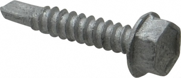 ITW Buildex 560018 #10, Hex Washer Head, Hex Drive, 1" Length Under Head, #3 Point, Self Drilling Screw Image