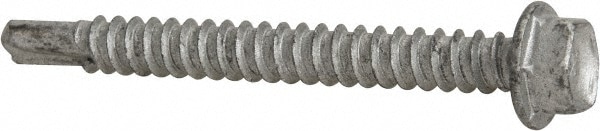 ITW Buildex 560037 #12, Hex Washer Head, Hex Drive, 2" Length Under Head, #3 Point, Self Drilling Screw 