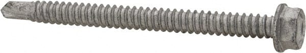 ITW Buildex 560059 1/4", Hex Washer Head, Hex Drive, 3" Length Under Head, #3 Point, Self Drilling Screw 
