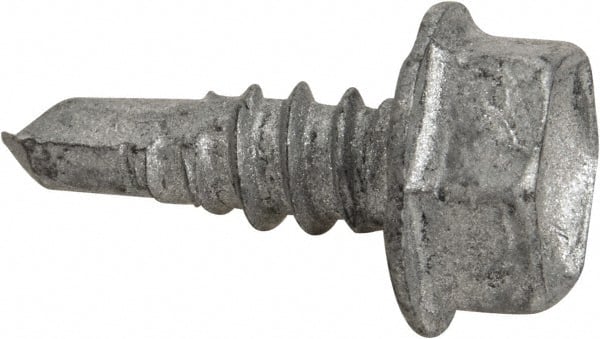#10, Hex Washer Head, Hex Drive, 1/2" Length Under Head, #3 Point, Self Drilling Screw