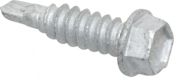 ITW Buildex 560048 1/4", Hex Washer Head, Hex Drive, 7/8" Length Under Head, #1 Point, Self Drilling Screw 