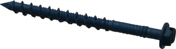 Concrete & Masonry Screw: 3/16" Dia, 2-1/4" OAL