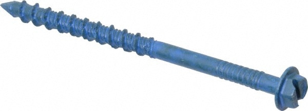 Concrete & Masonry Screw: 3/16" Dia, 2-3/4" OAL