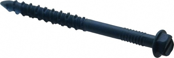 Concrete & Masonry Screw: 1/4" Dia, 2-3/4" OAL