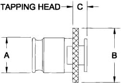 Parlec 10-056 Tapping Adapter: 9/16" Tap, #1 Adapter 