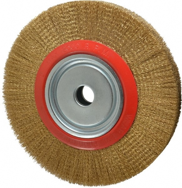 Value Collection S04064853 12" OD, 1-1/4" Arbor Hole, Crimped Brass-Coated Steel Wheel Brush Image