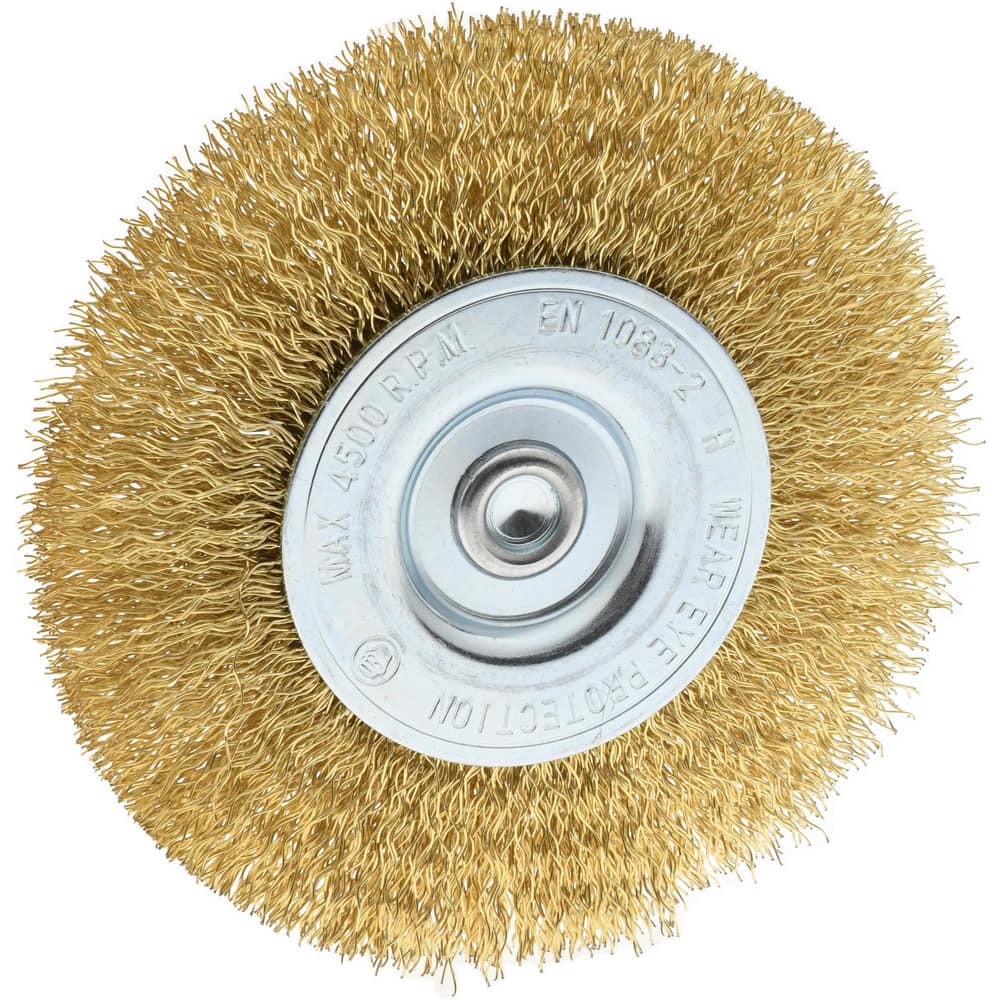 4 Crimped Wire Wheel with 1/4 Hex Shank (Brass Coated)