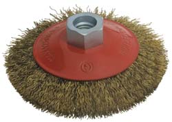 Value Collection Wheel Brush: 4" Wheel Dia, 3/4" Face Width, 0.0120" Wire Dia, Crimped - Steel | Part #M12062-3008