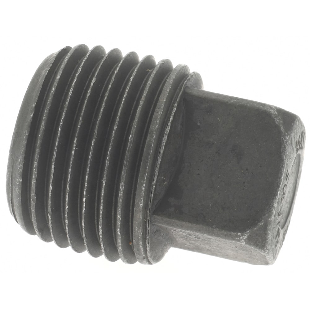 Black Square Plug: 3/8", Threaded