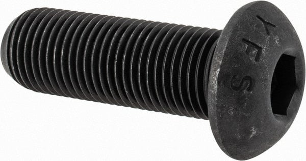 Alloy Steel 10.9 Grade Black Oxide Finish Full Machine Thread 3/8-16 x 1-1/4 Button Head Socket Cap Screws Bolts Pack of 10 