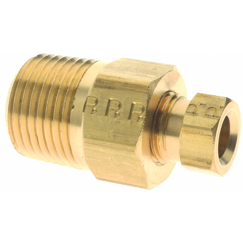Compression Tube Connector: 3/8" Thread, Compression x MNPT