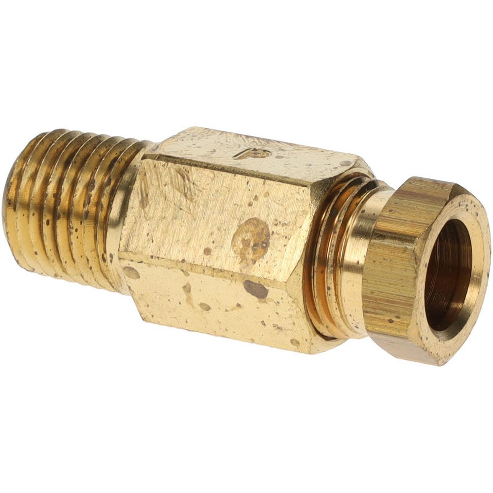 Compression Tube Connector: 1/4" Thread, Compression x MNPT
