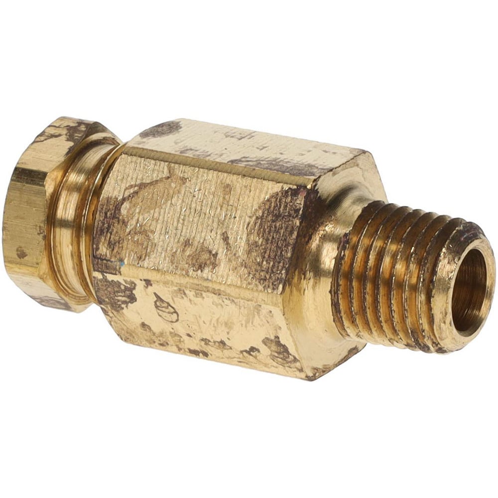 Compression Tube Connector: 1/4" Thread, Compression x MNPT