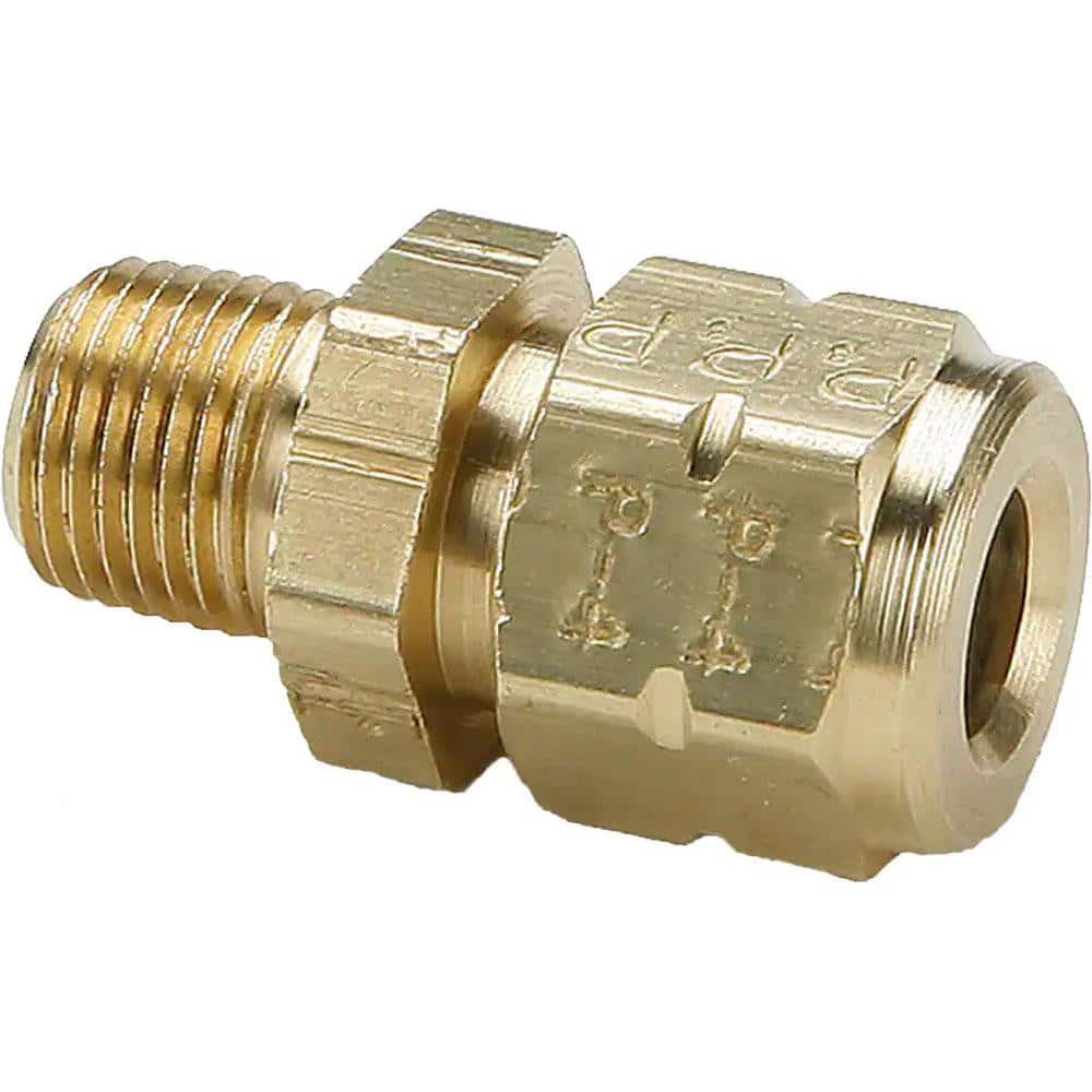 Parker - Compression Tube Connector: 1/2-14″ Thread, Compression x MNPT -  63031637 - MSC Industrial Supply
