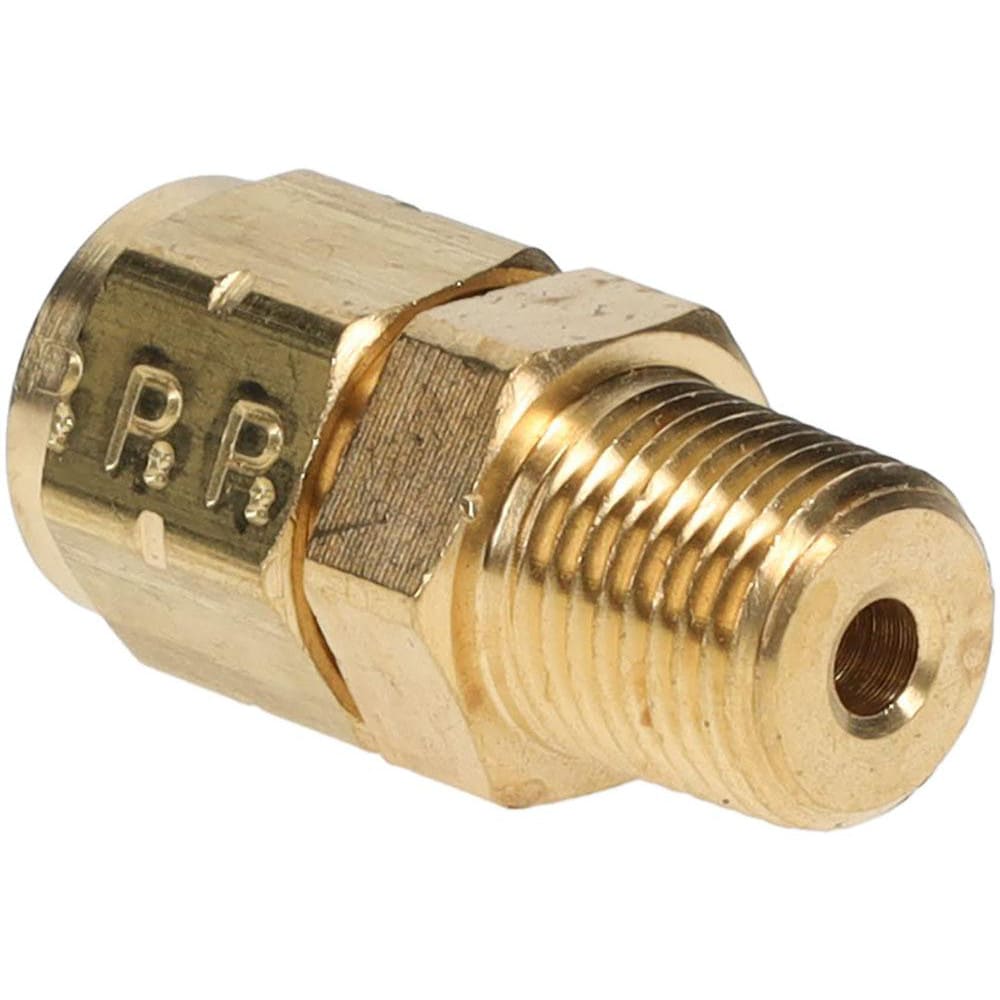 Compression Tube Connector: 1/8-27" Thread, Compression x MNPT