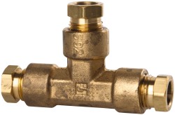 Parker Compression Tube Union: 3/8" Tube OD, Compression x Compression x Compression - Brass | Part #164HD-6