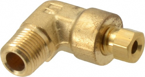 Compression Tube Male Elbow: 1/8" Thread, Compression x MNPT
