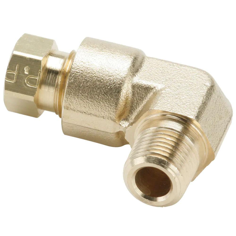 Compression Tube Male Elbow: 1/8" Thread, Compression x MNPT
