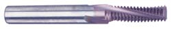 Straight Flute Thread Mill: #5 to 40, Internal, 3 Flutes, 1/4" Shank Dia, Solid Carbide