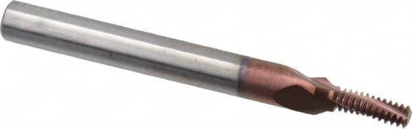 Helical Flute Thread Mill: 1/4-28, Internal, 3 Flute, 1/4" Shank Dia, Solid Carbide