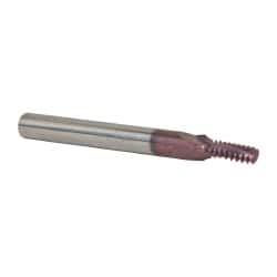 Carmex MT0250C0520UN Helical Flute Thread Mill: 1/4-20, Internal, 3 Flute, 1/4" Shank Dia, Solid Carbide 