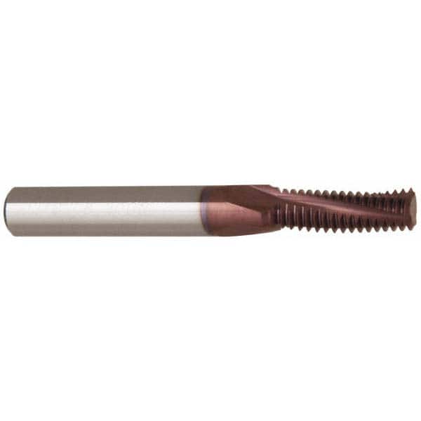 Helical Flute Thread Mill: 7/16-20 to 1/2-20, Internal, 3 Flute, 5/16" Shank Dia, Solid Carbide