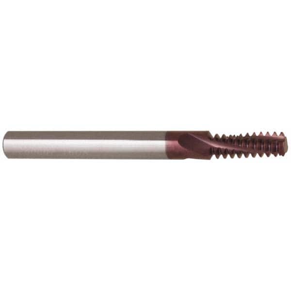 Helical Flute Thread Mill: 3/8-16, Internal, 3 Flute, 1/4" Shank Dia, Solid Carbide