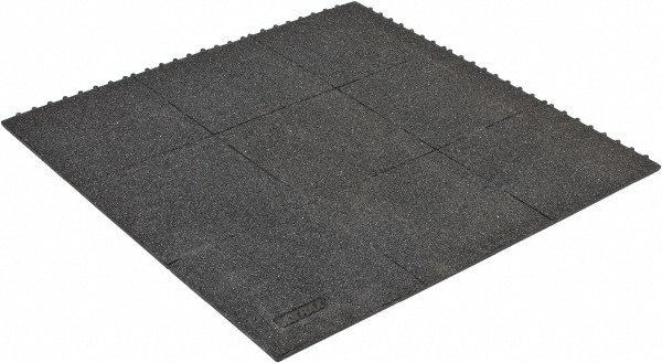 Anti-Fatigue Modular Tile Mat: Dry & Wet Environment, 3" Length, 36" Wide, 3/4" Thick, Black