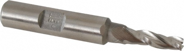 Made in USA KX-303 Tapered End Mill: 1.5 ° per Side, 3/16" Small Dia, 3/4" LOC, 3 Flutes, High Speed Steel, Square End Image