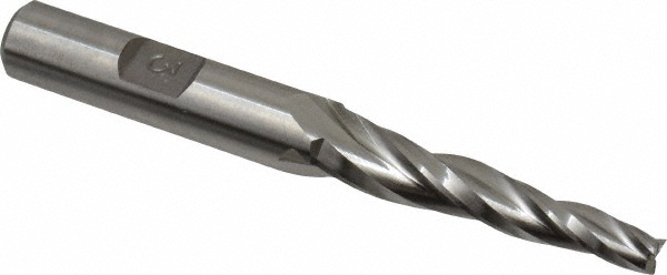Made in USA M-306 Tapered End Mill: 3 &deg; per Side, 3/16" Small Dia, 1-1/2" LOC, 3 Flutes, High Speed Steel, Square End Image