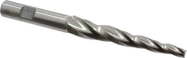 Made in USA M-413 Tapered End Mill: 3 &deg; per Side, 1/4" Small Dia, 3-1/4" LOC, 3 Flutes, High Speed Steel, Square End Image