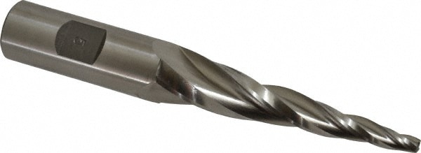 Made in USA O-312 Tapered End Mill: 5 ° per Side, 3/16" Small Dia, 3" LOC, 3 Flutes, High Speed Steel, Square End Image