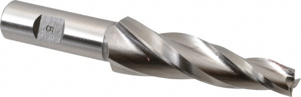 Made in USA O-813 Tapered End Mill: 5 ° per Side, 1/2" Small Dia, 3-1/4" LOC, 3 Flutes, High Speed Steel, Square End Image