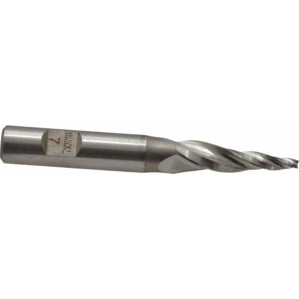 Made in USA R-104 Tapered End Mill: 7 ° per Side, 3/32" Small Dia, 1" LOC, 3 Flutes, High Speed Steel, Square End Image