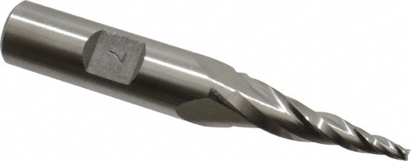 Made in USA R-105 Tapered End Mill: 7 ° per Side, 3/32" Small Dia, 1-1/4" LOC, 3 Flutes, High Speed Steel, Square End Image