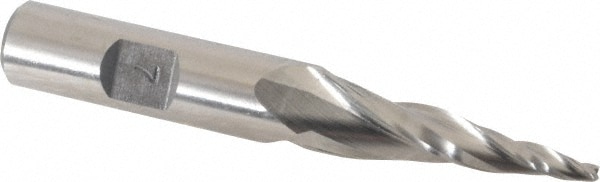 Made in USA R-106 Tapered End Mill: 7 ° per Side, 3/32" Small Dia, 1-1/2" LOC, 3 Flutes, High Speed Steel, Square End Image