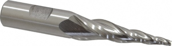 Made in USA R-208 Tapered End Mill: 7 ° per Side, 1/8" Small Dia, 2" LOC, 3 Flutes, High Speed Steel, Square End Image