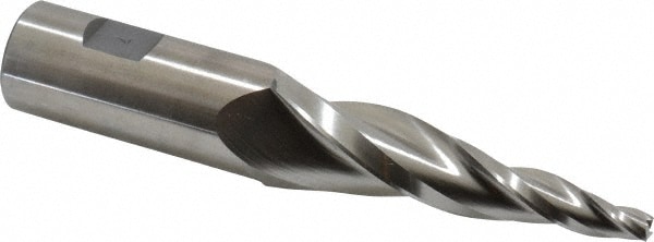 Made in USA R-413 Tapered End Mill: 7 ° per Side, 1/4" Small Dia, 3-1/4" LOC, 3 Flutes, High Speed Steel, Square End Image