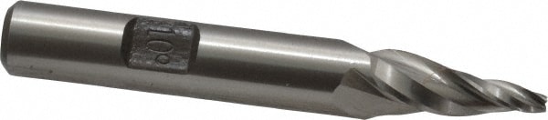 Made in USA T-103 Tapered End Mill: 10 ° per Side, 3/32" Small Dia, 3/4" LOC, 3 Flutes, High Speed Steel, Square End Image