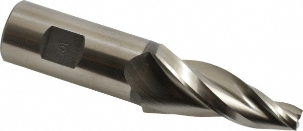 Made in USA T-609 Tapered End Mill: 10 ° per Side, 3/8" Small Dia, 2-1/4" LOC, 3 Flutes, High Speed Steel, Square End Image