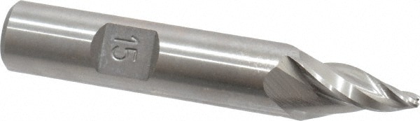 Made in USA V-103 Tapered End Mill: 15 ° per Side, 3/32" Small Dia, 3/4" LOC, 3 Flutes, High Speed Steel, Square End Image