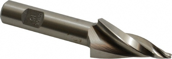 Made in USA V-106A Tapered End Mill: 15 ° per Side, 3/32" Small Dia, 1-1/2" LOC, 3 Flutes, High Speed Steel, Square End Image