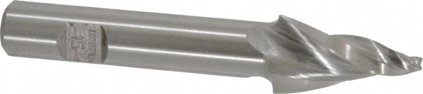 Made in USA V-205A Tapered End Mill: 15 ° per Side, 1/8" Small Dia, 1-1/4" LOC, 3 Flutes, High Speed Steel, Square End Image