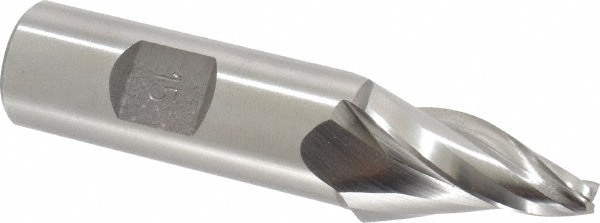 Made in USA V-305 Tapered End Mill: 15 ° per Side, 3/16" Small Dia, 1-1/4" LOC, 3 Flutes, High Speed Steel, Square End Image