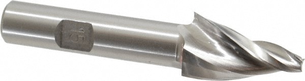 Made in USA V-305A Tapered End Mill: 15 ° per Side, 3/16" Small Dia, 1-1/4" LOC, 3 Flutes, High Speed Steel, Square End Image