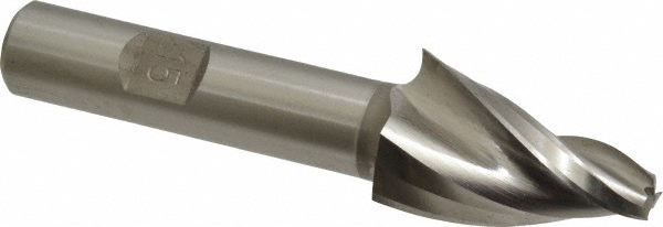 Made in USA V-405A Tapered End Mill: 15 &deg; per Side, 1/4" Small Dia, 1-1/4" LOC, 3 Flutes, High Speed Steel, Square End Image
