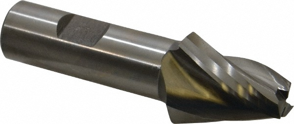 Made in USA V-805 Tapered End Mill: 15 &deg; per Side, 1/2" Small Dia, 1-1/4" LOC, 3 Flutes, High Speed Steel, Square End Image